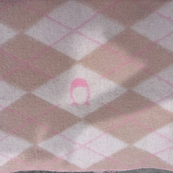 Pink and Tan Argyle Pattern Coach Scarf 75in long - Picture 1 of 2